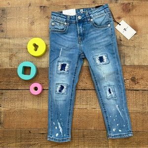 7 FOR ALL MANKIND Distressed Super Skinny Ankle Jeans